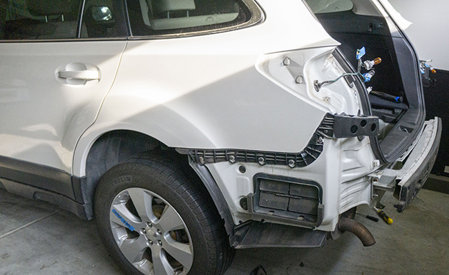 Photo of 2010 Subaru Outback bumper fascia panel right side attachment ridge for Draw Tite Max Frame hitch review.